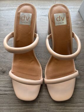 Dolce Vita Blush Padded Double-Strap Block Heel Sandals size 9 1/2